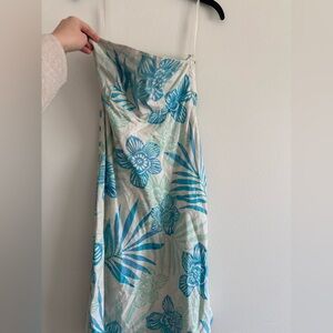 GAP strapless botanical print dress linen and cotton size 6